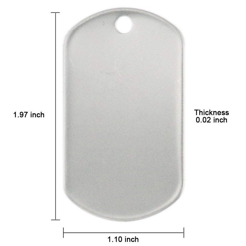 Tinsow 100PCS Blank Bulk Dog Tags for Stamping Engraving Shiny Stainless Steel Military Rolled Edge Backing Dog Tags for Doggies Engraved - Image 4
